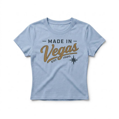 Made In Vegas Women's Baby Las Vegas mom t-shirt in baby blue