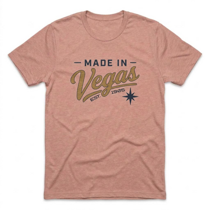 Made In Vegas Las Vegas area code t-shirt in desert pink