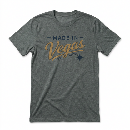 Made In Vegas Las Vegas area code t-shirt in heavy metal