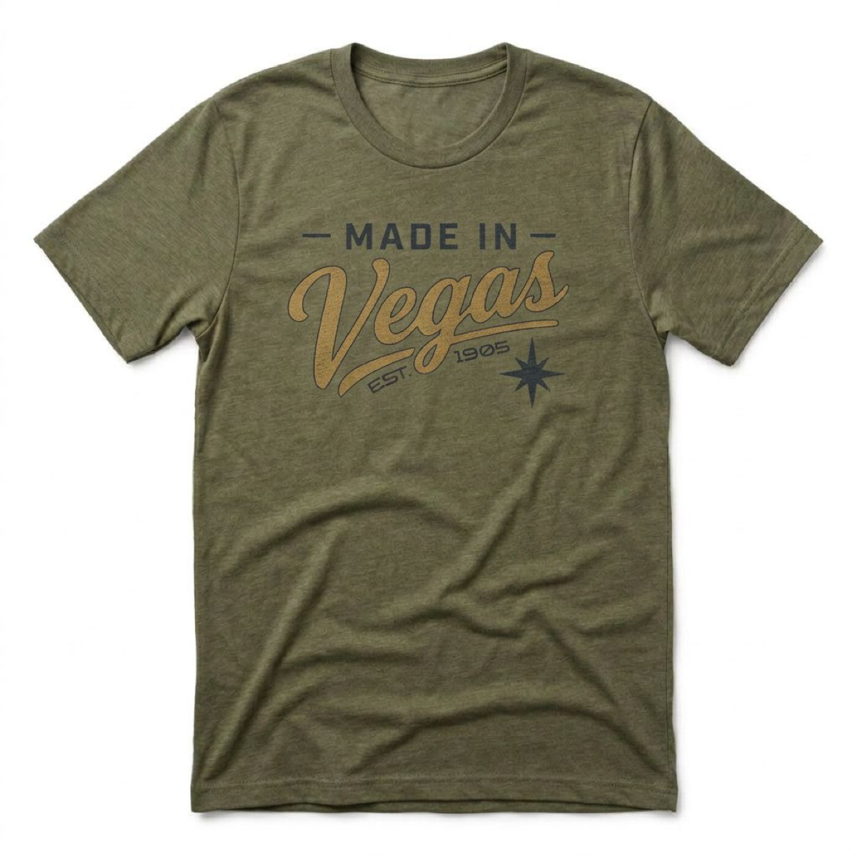 Made In Vegas Las Vegas area code t-shirt in military green