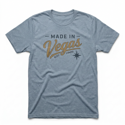 Made In Vegas Las Vegas area code t-shirt in vintage stonewash denim