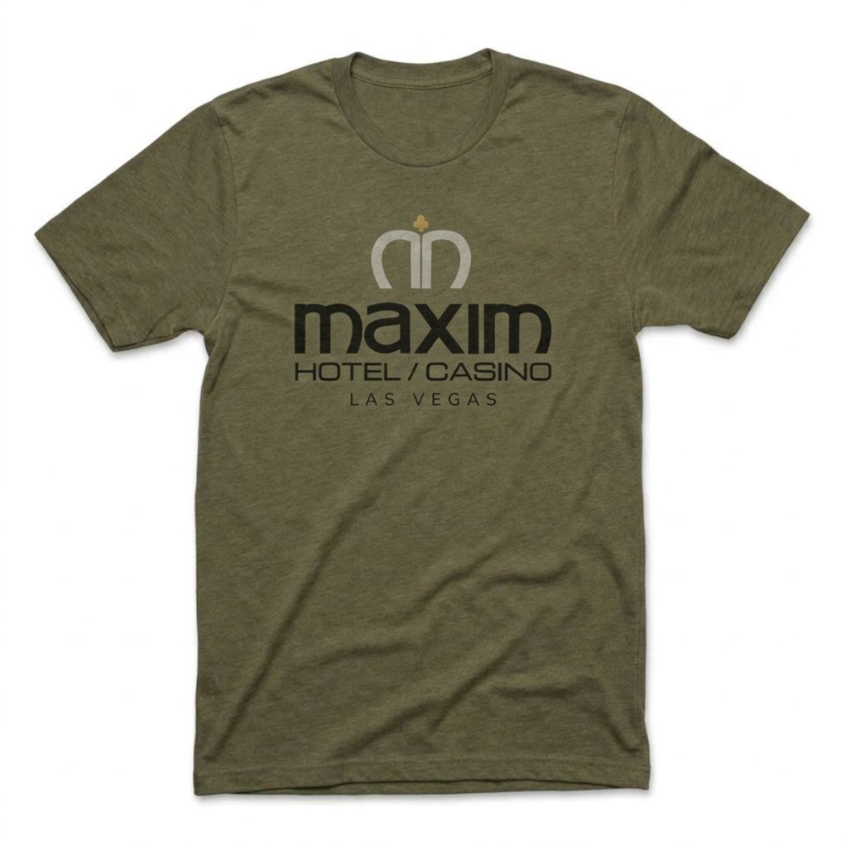 Maxim Hotel & Casino Las Vegas area code t-shirt in military green