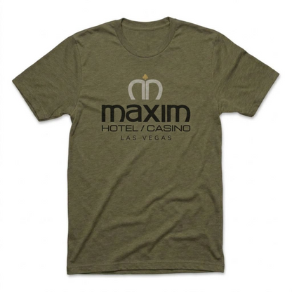 Maxim Hotel & Casino Las Vegas area code t-shirt in military green