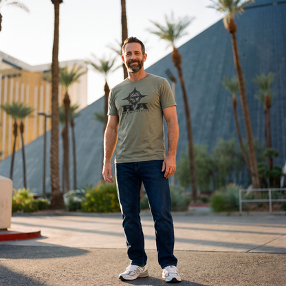 RA Nightclub Las Vegas t-shirt third lifestyle shot in Venetian Gray