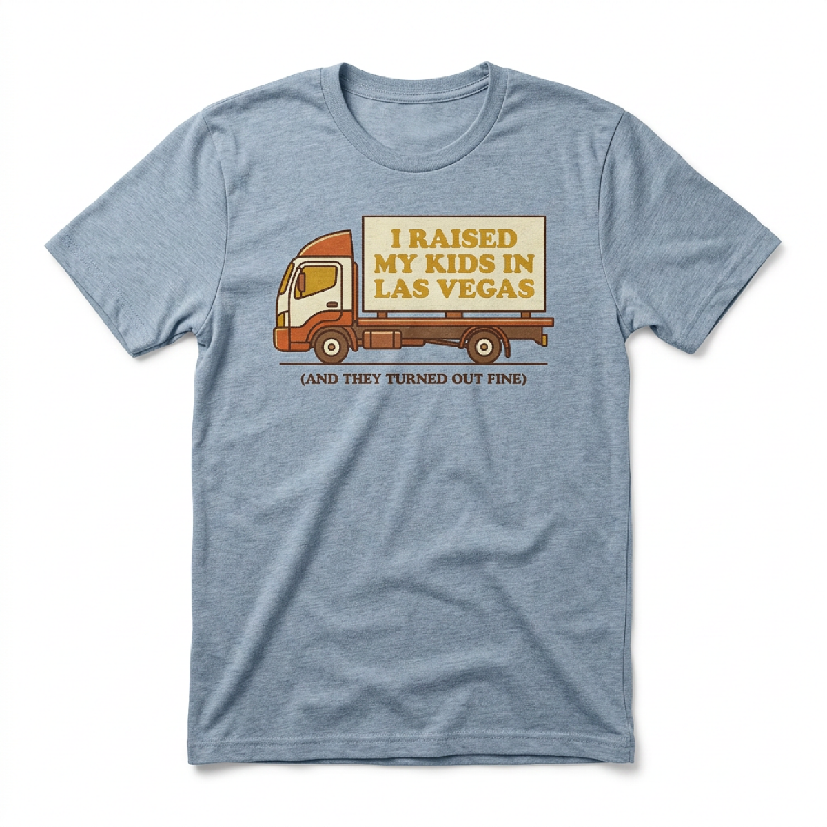 Raised In Vegas Las Vegas t-shirt in stonewash denim