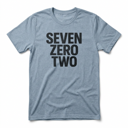 Seven Zero Two Las Vegas t-shirt in stonewash denim