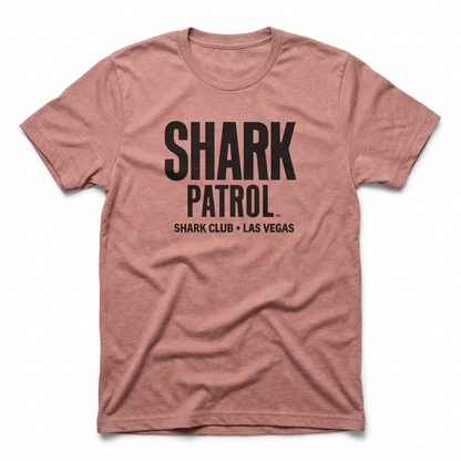 Shark Patrol Las Vegas nightclub t-shirt in desert pink