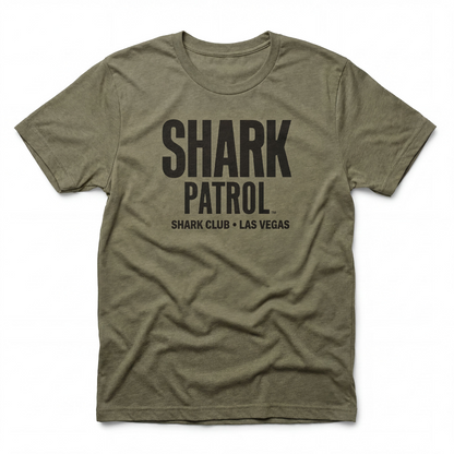 Shark Patrol Las Vegas nightclub t-shirt in military green