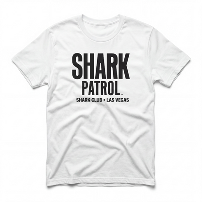 Shark Patrol Las Vegas nightclub t-shirt in white