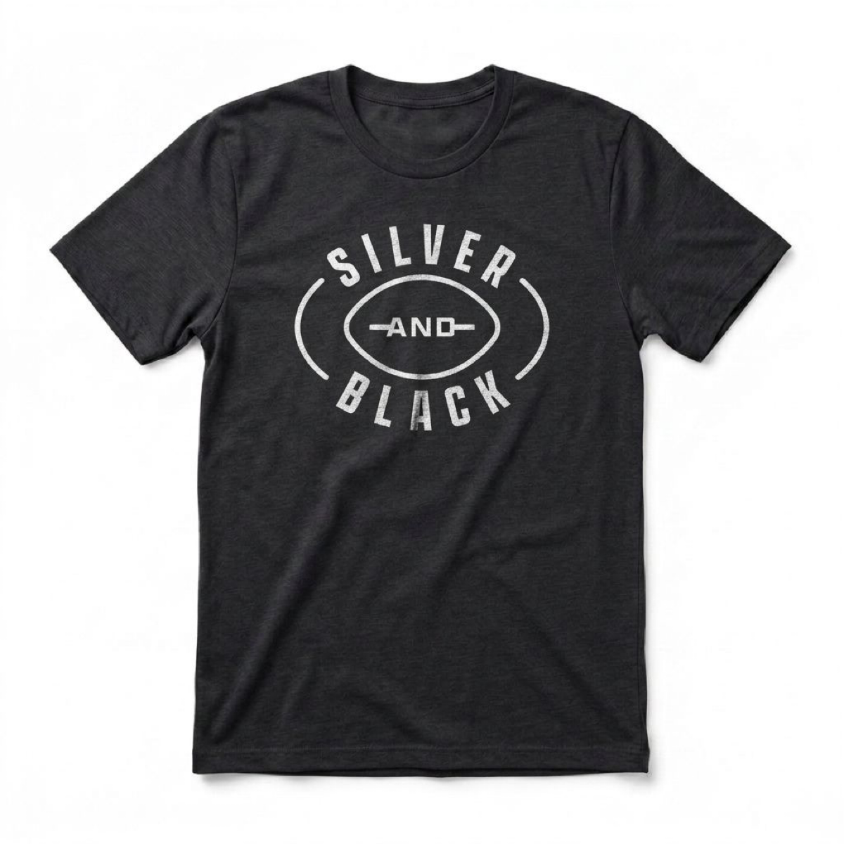 Silver and Black Football Las Vegas Raiders t-shirt in black