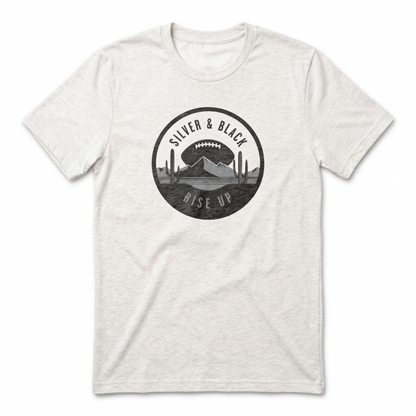 Silver and Black Rise Up Las Vegas Raiders t-shirt in heather white