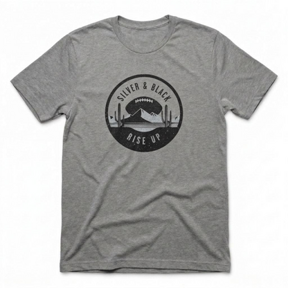 Silver and Black Rise Up Las Vegas Raiders t-shirt in premium heather