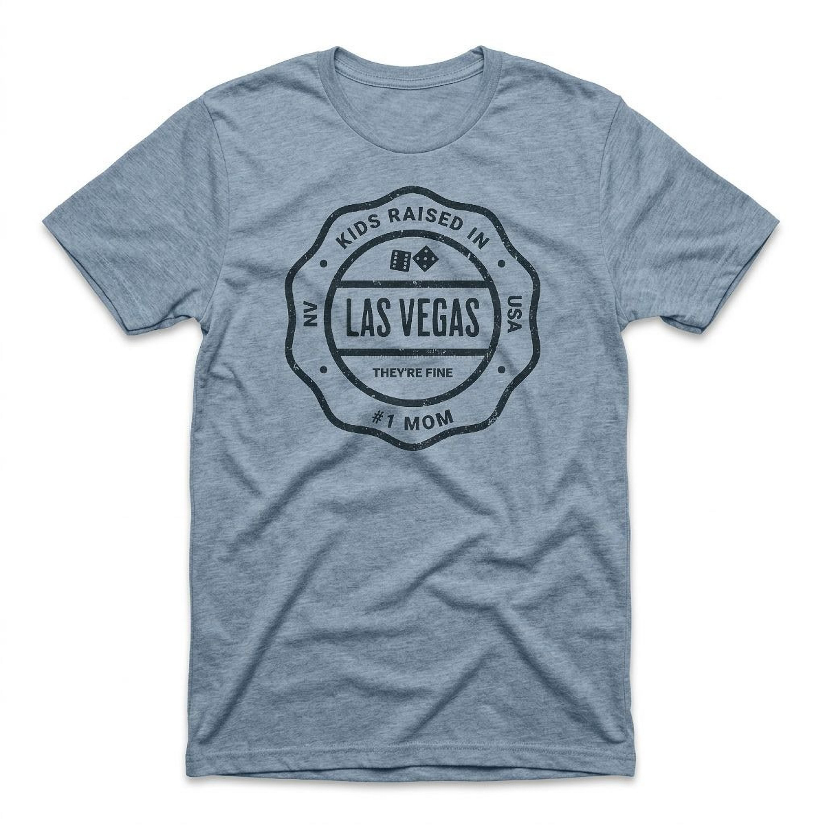 Stamped In Vegas Las Vegas t-shirt in stonewash denim