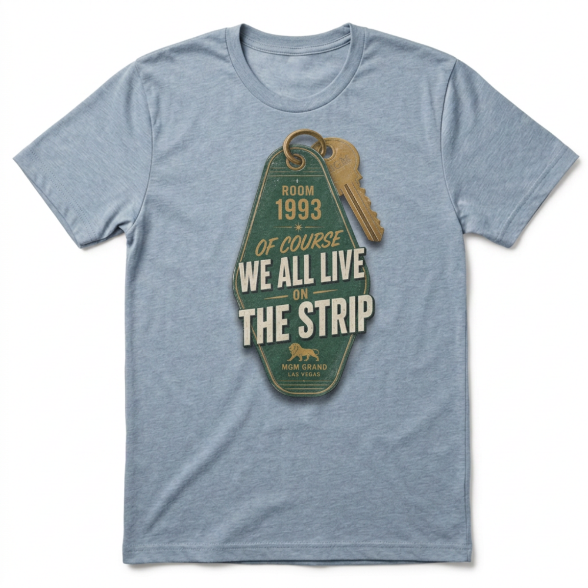 Strip Living Las Vegas t-shirt in vintage stonewash denim