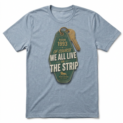 Strip Living Las Vegas t-shirt in vintage stonewash denim