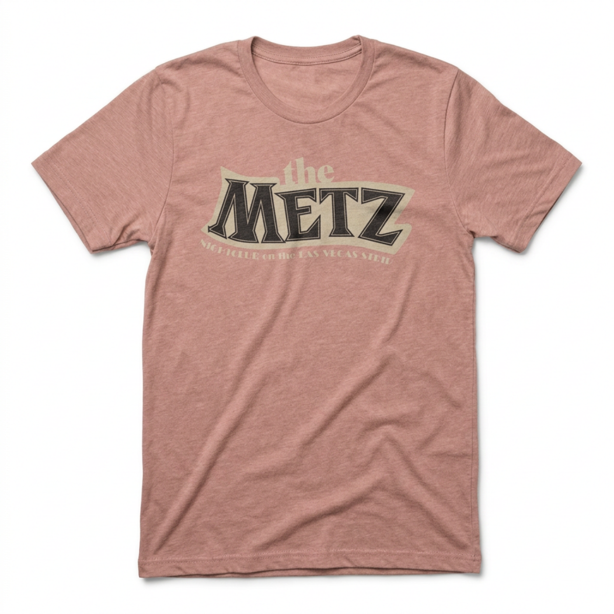 The Metz Las Vegas nightlife tribute t-shirt in desert pink