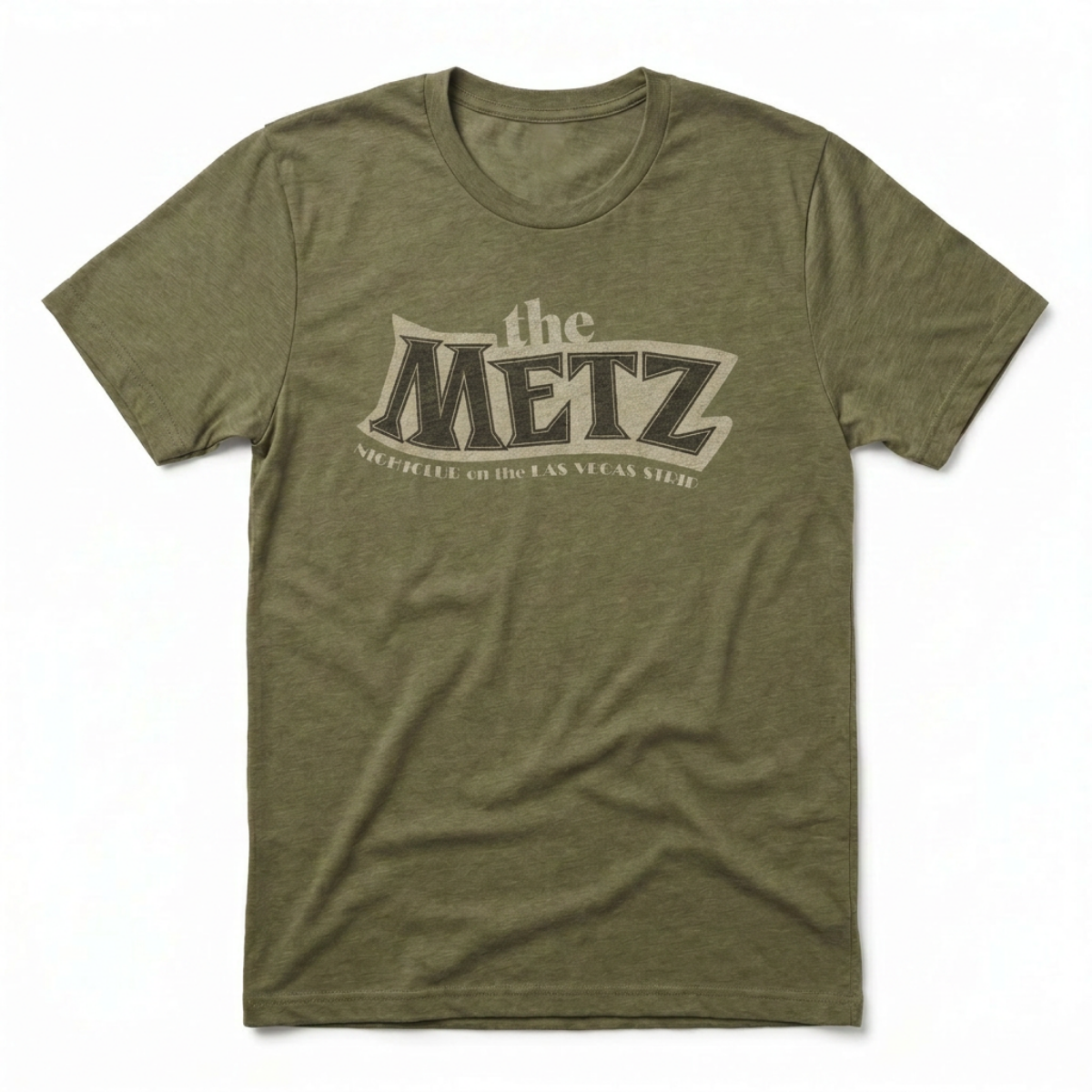 The Metz Las Vegas nightlife tribute t-shirt in military green