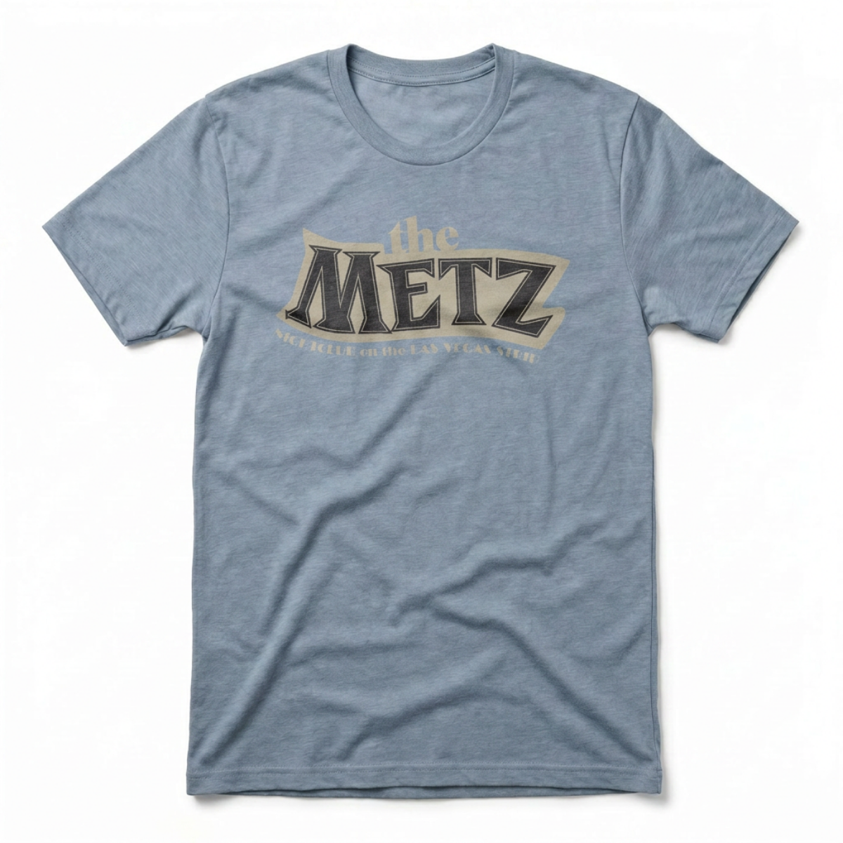 The Metz Las Vegas nightlife tribute t-shirt in stonewash denim