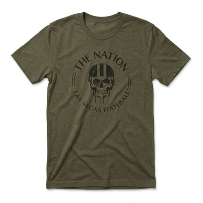 The Nation Skull Helmet Las Vegas Raiders t-shirt in military green