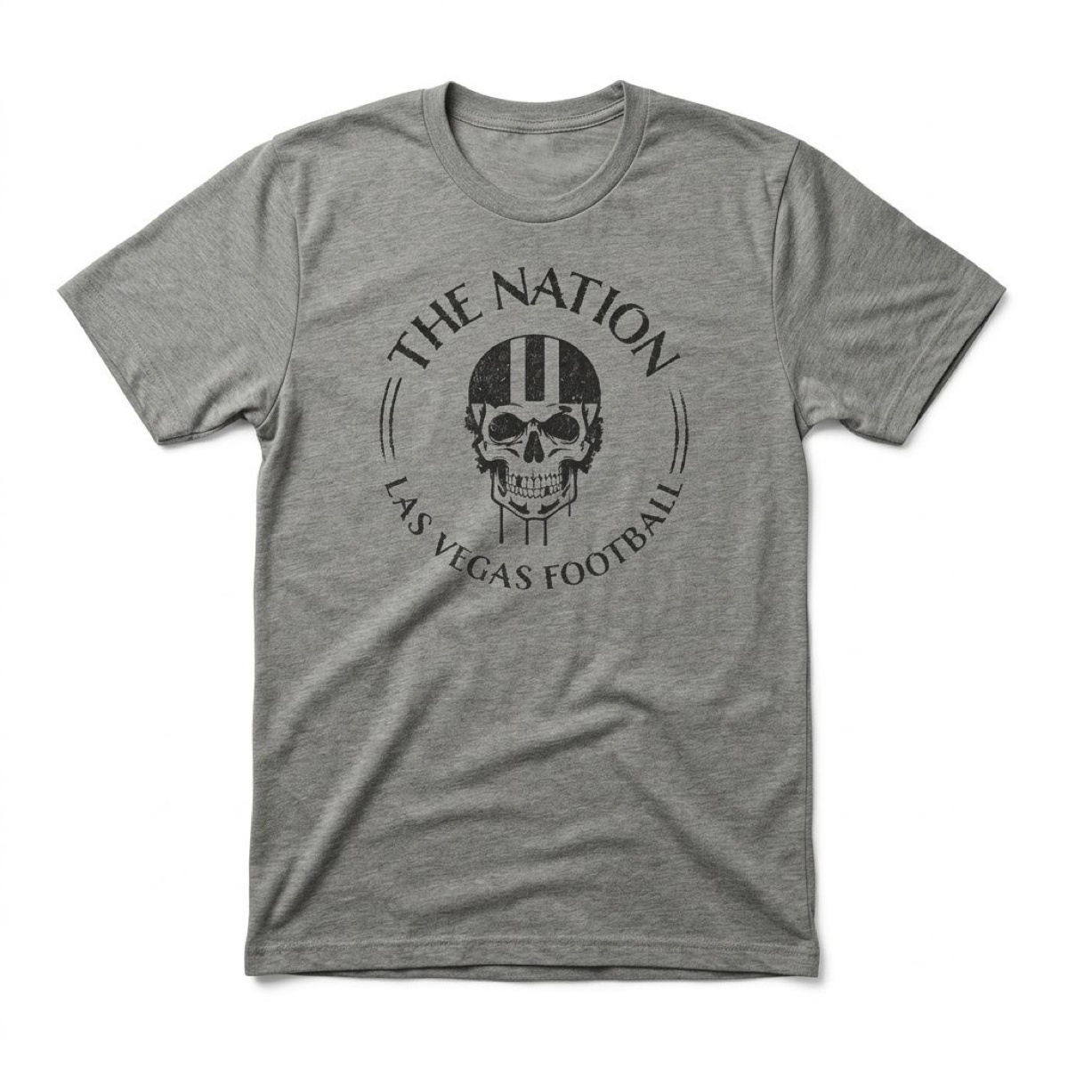 The Nation Skull Helmet Las Vegas Raiders t-shirt in venetian gray