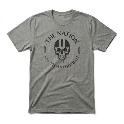 The Nation Skull Helmet Las Vegas Raiders t-shirt in venetian gray