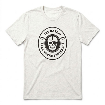 The Nation Skull and Swords Las Vegas Raiders t-shirt in heather white