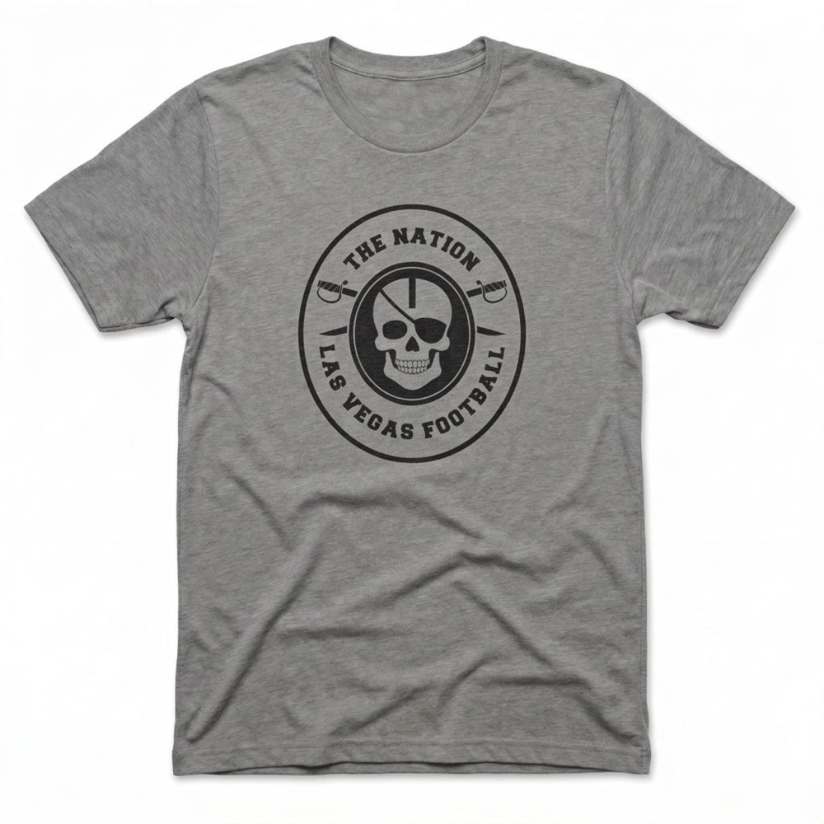 The Nation Skull and Swords Las Vegas Raiders t-shirt in premium heather
