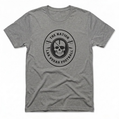 The Nation Skull and Swords Las Vegas Raiders t-shirt in premium heather