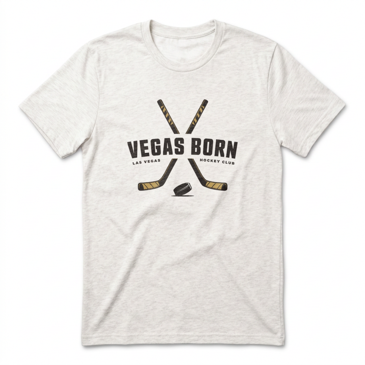 Vegas Born Hockey Sticks Las Vegas Golden Knights t-shirt in heather white
