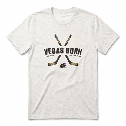 Vegas Born Hockey Sticks Las Vegas Golden Knights t-shirt in heather white