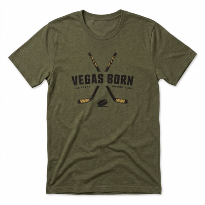 Vegas Born Hockey Sticks Las Vegas Golden Knights t-shirt in military green