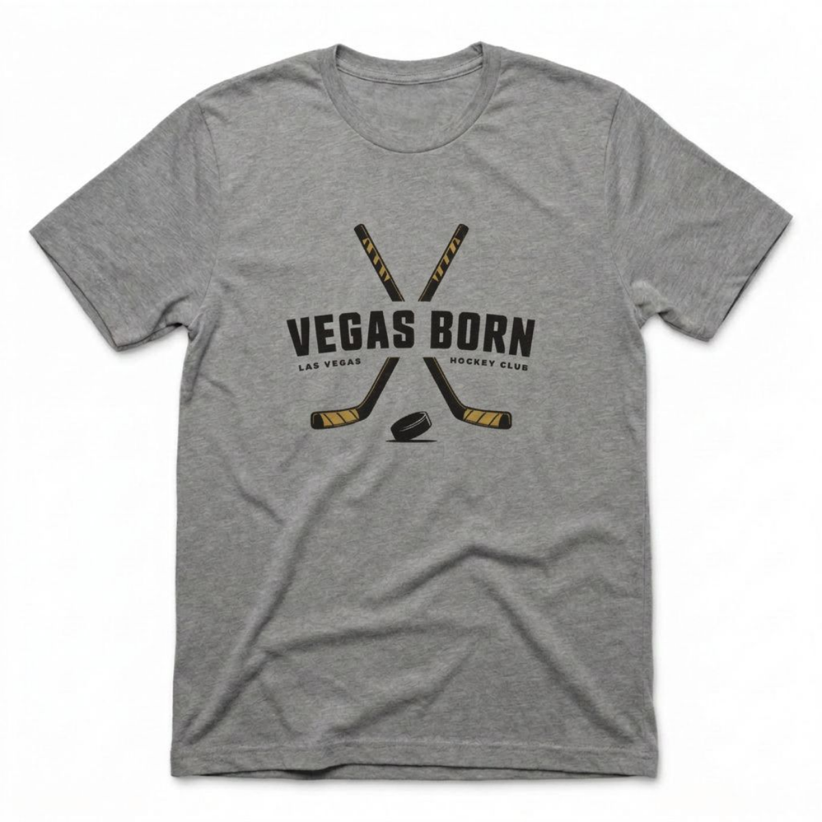 Vegas Born Hockey Sticks Las Vegas Golden Knights t-shirt in premium heather