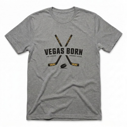 Vegas Born Hockey Sticks Las Vegas Golden Knights t-shirt in premium heather