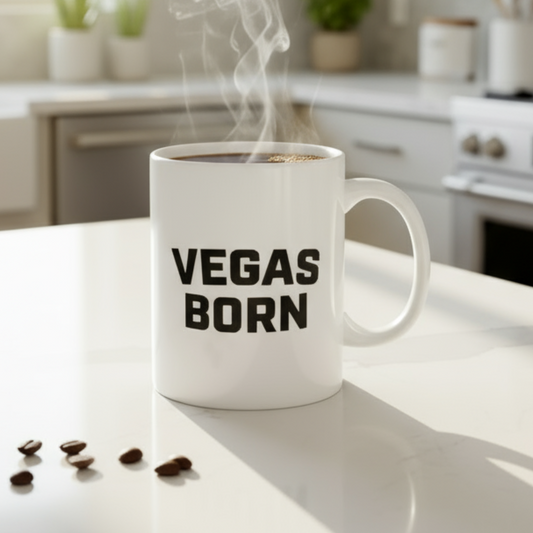 Vegas Born Ceramic Mug - Perfect Gift for Las Vegas Lovers  (11oz)