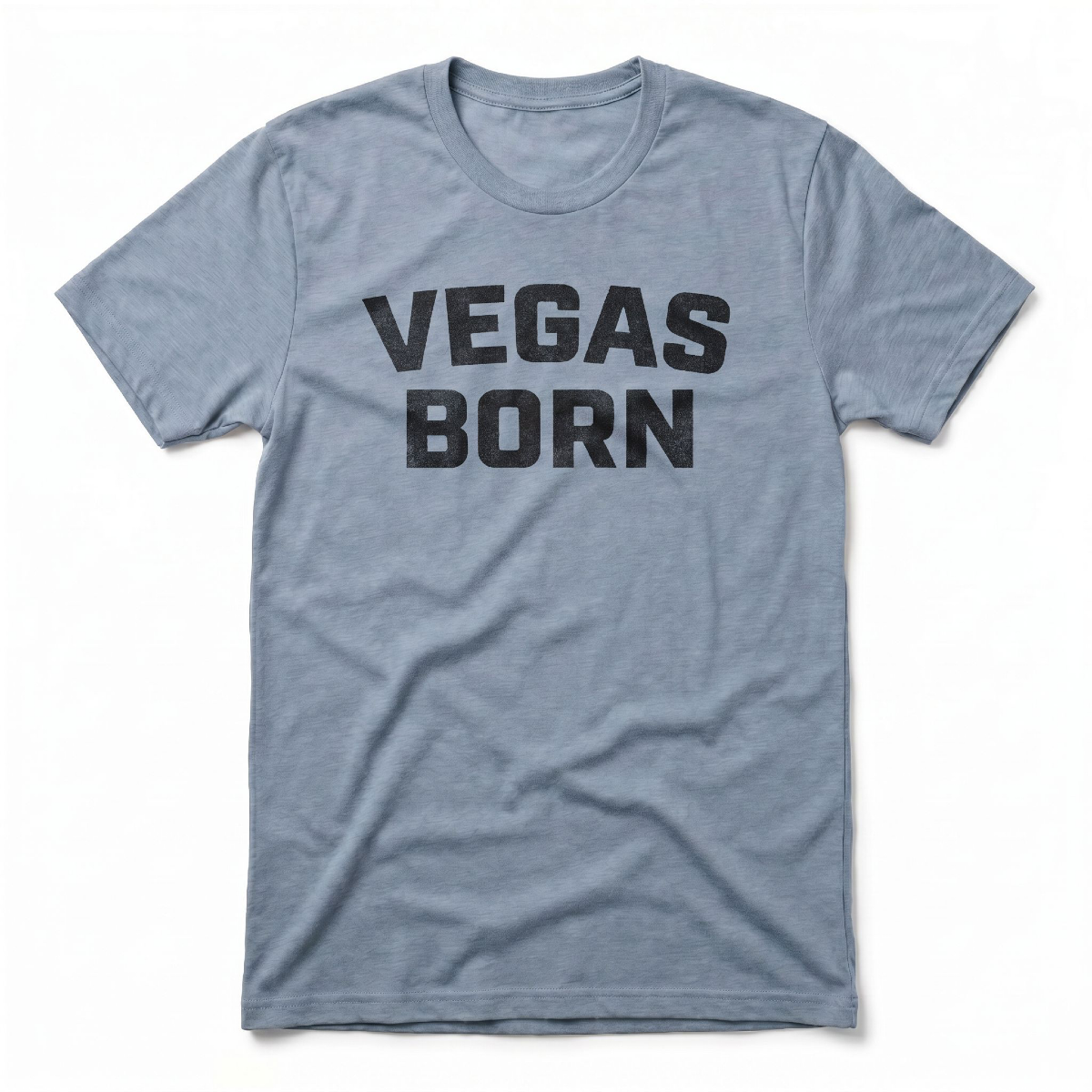 Vegas Born Las Vegas t-shirt in stonewash denim
