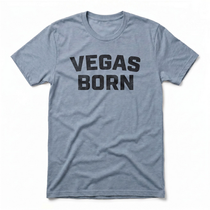 Vegas Born Las Vegas t-shirt in stonewash denim