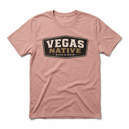 Las Vegas Native Badge t-shirt in desert pink
