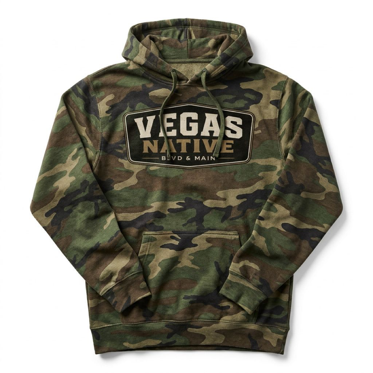 Vegas Native Badge Las Vegas hoodie in forest camo