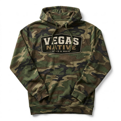 Vegas Native Badge Las Vegas hoodie in forest camo