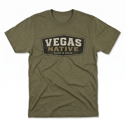Las Vegas Native Badge t-shirt in military green