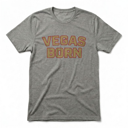 Vegas Born Gold and Red Edition Las Vegas t-shirt in venetian gray