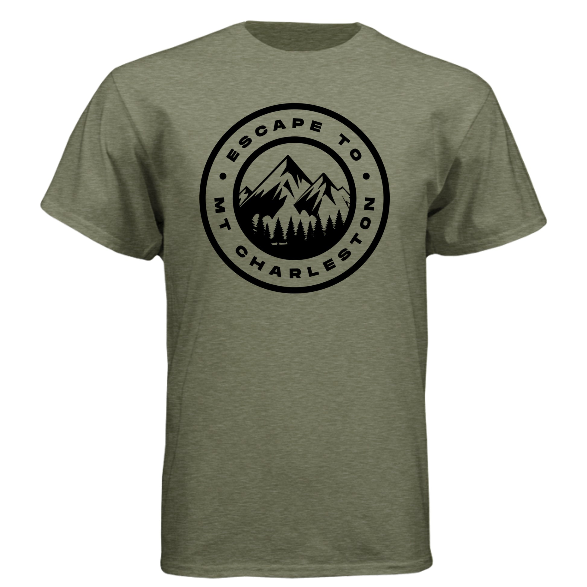 Escape to Mt Charleston Las Vegas t-shirt in military green