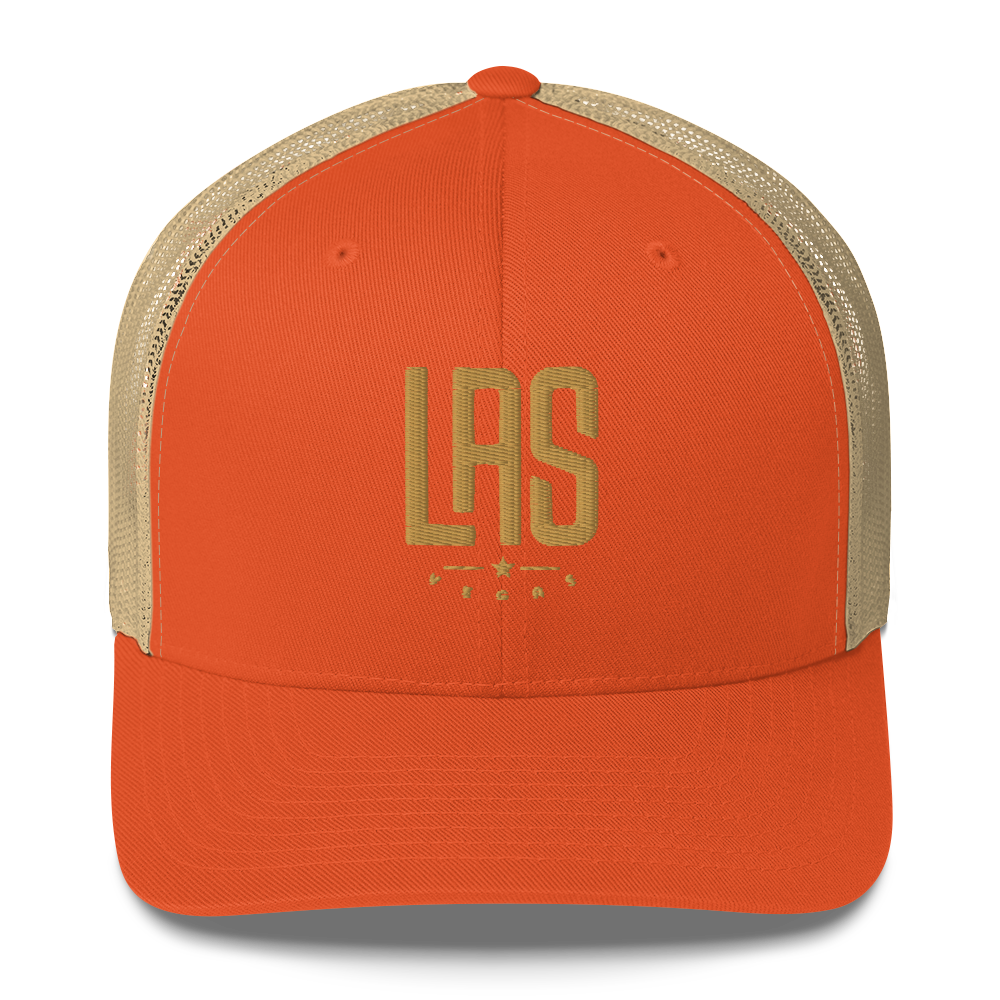 LAS Star Las Vegas trucker cap in rustic orange and khaki