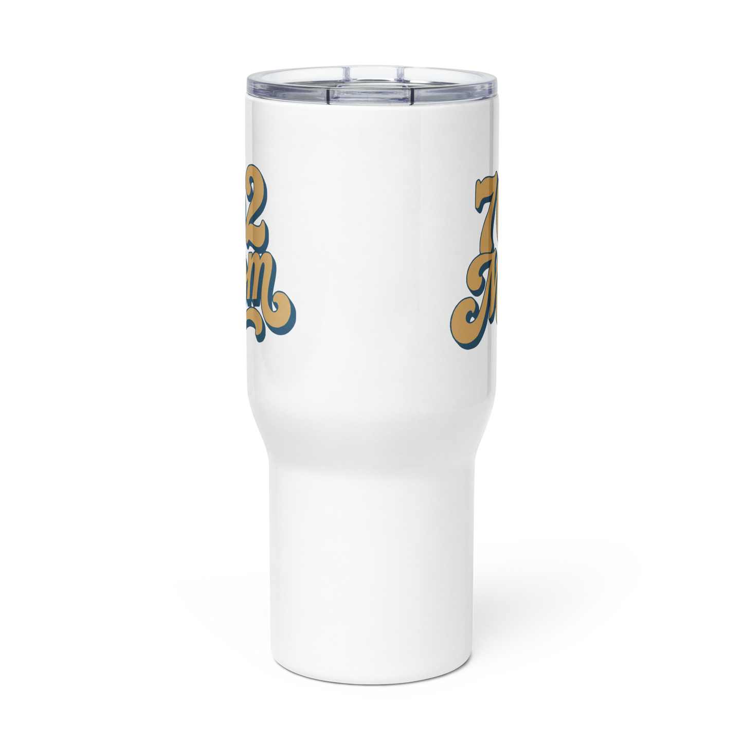 702 Mom Las Vegas travel mug angled view